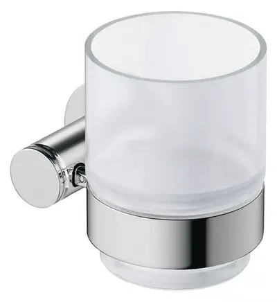 Pahar baie Duravit D-Code 0099201000, montare pe perete, sticla/metal, Crom lucios
