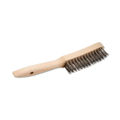 Perie Manuala cu Maner din Lemn pentru Inox / Otel / Neferoase, Ehbw, 3 Randuri, Grosime Sarma 0.30