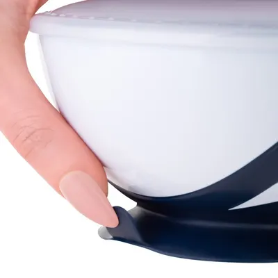 Farfurie cu ventuza pentru copii Akuku AlbAlbastru,material sigur pentru contactul cu alimentele,fara BPA,ventuza previne alunecarea farfuriei pe masa