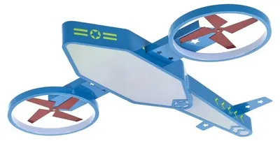 Plafonier LED pentru copii Elbulgaria - Aviator, 58W, albastru