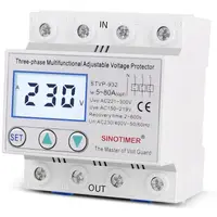 Releu trifazic, siguranta digitala de protectie tensiune, Sinotimer, 380V, 50A, recuperare automata, STVP-932-50A