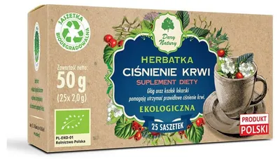 Ceai bio din plante pentru menținerea tensiunii arteriale, 25 plicuri, Dary Natury
