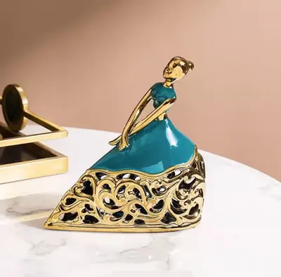 Statuetă Morello - Lady Green & Gold, 20 х 19 х 7.5 cm