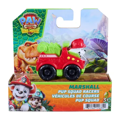 Mini vehicul cu figurina, Paw Patrol the Dino Movie, Pup Squad Racers, Marshall, 20157135