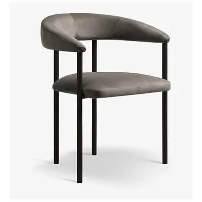 Scaun de living negru/gri cu cotiere tapițat Lea – Micadoni
