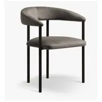 Scaun de living negru/gri cu cotiere tapițat Lea – Micadoni