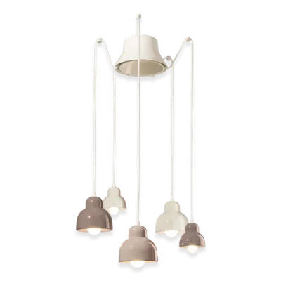 Sospensione 5 Luci / 5-Lights Pendant Deco Berimbau Finish - Mix C2609