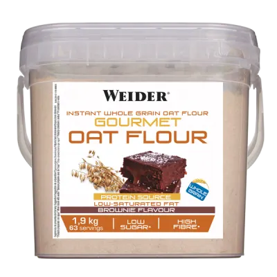 Făină integrală de ovăz, WEIDER, Gourmet, brownie, 1,9 kg
