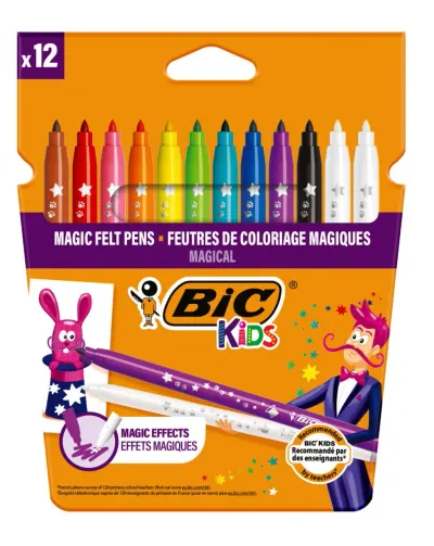 Set carioci multicolore si radiera Colour Erase Bic, P12