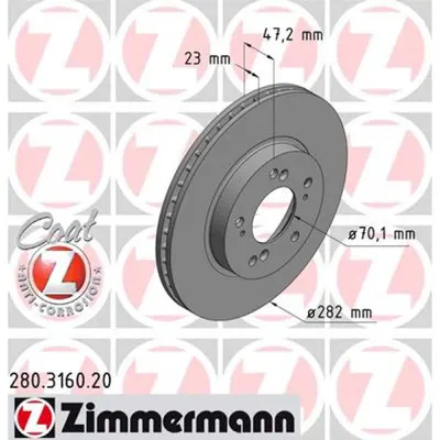 Disc frana ZIMMERMANN 280.3160.20