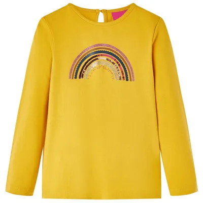Tricou pentru copii cu mâneci lungi, ocru, 92