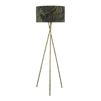 Lampadar de podeaBamboo Tripod Floor Lamp Antique Brass Base Only