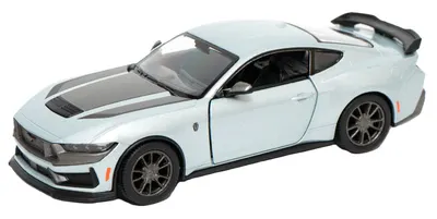Mașinuță metalică Kinsmart - 2024 Ford Mustang Dark Horse, 1:38, albastru deschis