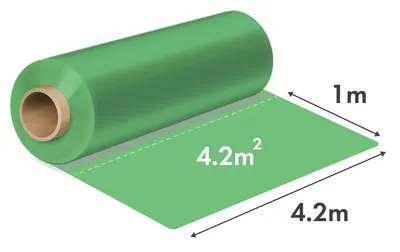 Folie rLDPE pentru construcții Engros - 4.2m x 120my, 1m Liniar = 4.2mp, Verde