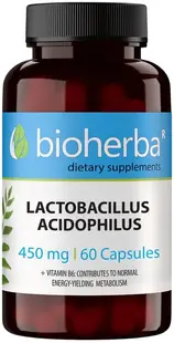 Lactobacillus Acidophilus, 450 mg, 60 capsule, Bioherba