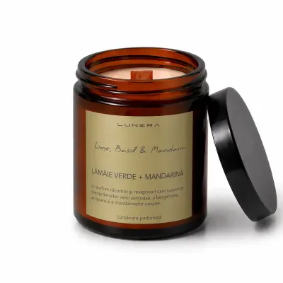 Lumânare parfumată din ceară de soia Lime, Basil & Mandarin - Lămâie verde și Mandarină - Default Title
