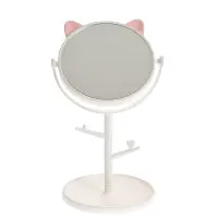 Oglinda de masa cu suport bijuterii si urechi decorative