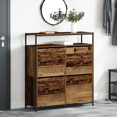 Gossi cabinet pantofi cu 4 sertare pliante lemn vechi 100x34x112 cm