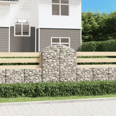 vidaXL Coș gabion arcuit, 100x50x120/140 cm, fier galvanizat