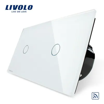 Intrerupator simplu+simplu wireless RF, generatia noua Auriu
