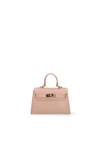 Geanta de piele cu maner Floralie Elite - Roz antichizat