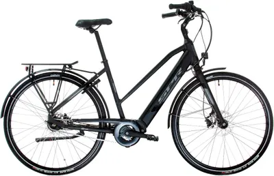 Bicicletă electrică de damă Sprint - E-City Como Plus Lady, 28'', 500 mm, negru/gri