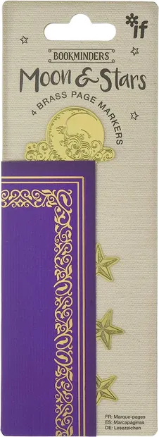 Semne de carte IF Vintage - Lună și stele, 4 buc