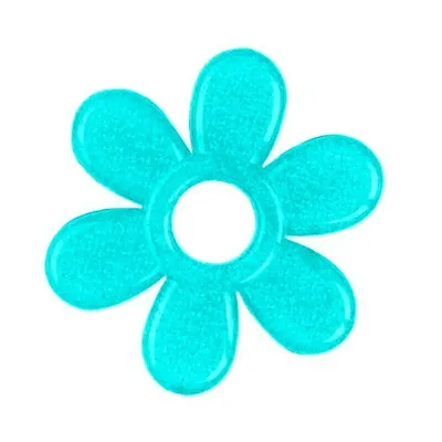 Jucarie dentitie, BabyOno, Cu gel, Fara BPA, Floare Turquoise