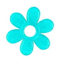 Jucarie dentitie, BabyOno, Cu gel, Fara BPA, Floare Turquoise