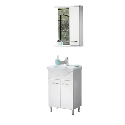 Set mobilier baie Olimpos 3 piese alb 55 cm
