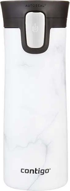 Cană termică Contigo Pinnacle Couture - White marble, 420 ml