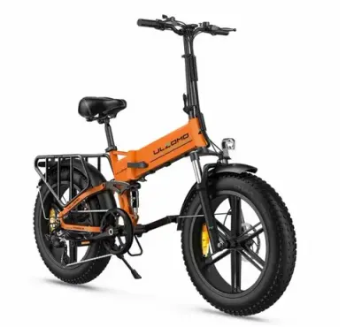 Bicicleta electrica pliabila Ulzomo Dunes 20 E-bike, 750W, 48V 16Ah, autonomie 120km, viteza maxima 40km/h, roti 20'' (Portocaliu)