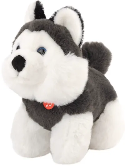 Jucărie de pluș Amek Toys - Husky cu sunet, 18 cm