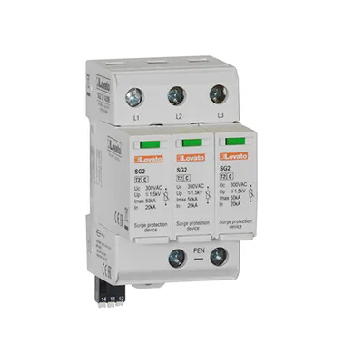 Descarcator tip 2 cu cartus, RATED DISCHARGE CURRENT IN (8/20MS) 20KA PER POLE, 3P. Cu contact comanda de la distanta