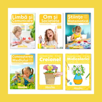 Pachet educațional 4-5 ani, L. Culea (Set domenii + Carte de colorat + Creionel)