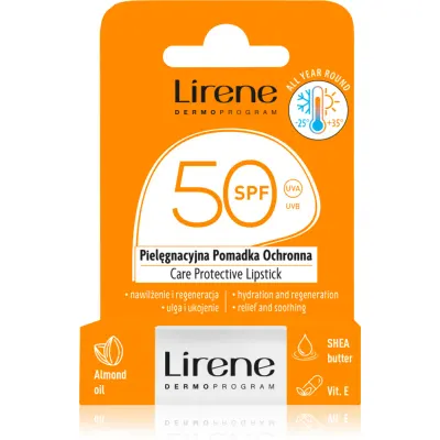 Lirene Care Protective Lipstick balsam de buze protector cu efect de hidratare SPF 50 4.6 g