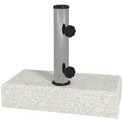 Outsunny Baza Umbrelă Gradină 25kg Granit Oțel Inoxidabil pentru Stâlpi Ø32-48mm | Aosom Romania