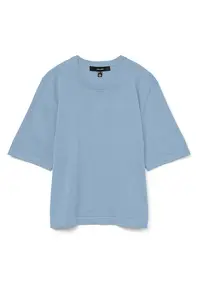 Tricou dama - supradimensionat - albastru deschis - vascoza/poliester -