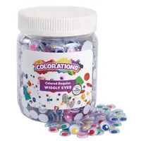 Set de 1000 de ochi mobili colorați, în borcan