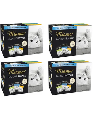 MIAMOR Ragout Royale Multibox pentru pisica 48x100 g arome de peste si carne in aspic
