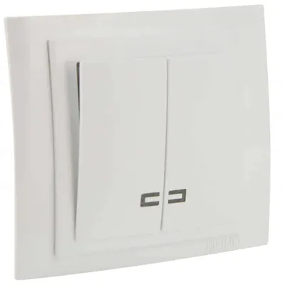 Intrerupator dublu cu LED, LARISSA, ingropat/ST, alb