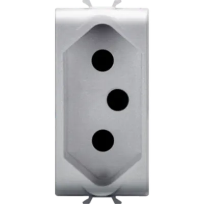 South African Standard Priza - 250v Ac - 2p+e 16a - 1 Module - Titanium - Chorus