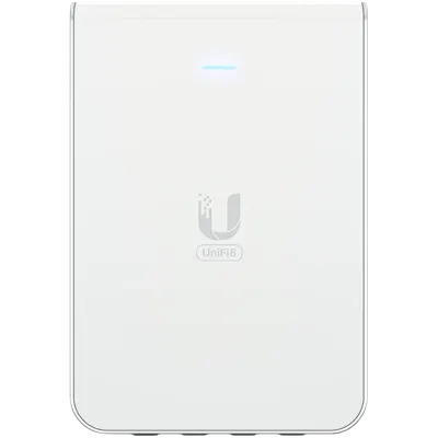 UniFi6 In-Wall. Wall-mounted WiFi 6 access point with a built-in PoE switch.