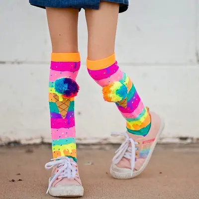 Șosete lungi colorate Madmia pentru fete Ice-cream toddler 6-99 ani