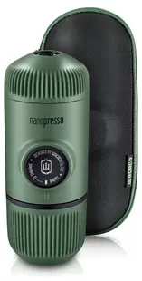 Aparat de cafea manual Wacaco - Nanopresso, 18 bari, cu husă, Moss Green