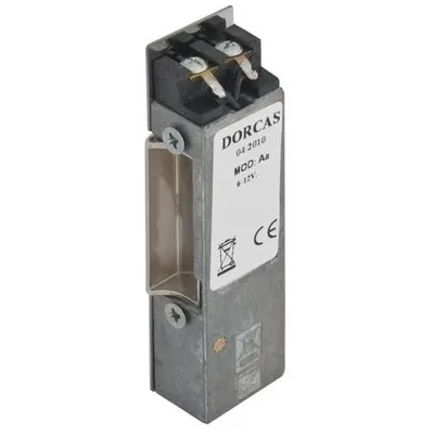Yala electromagnetica incastrabila DORCAS-Aa acoperita, reversibila, memorie mecanica interna, 8-12V