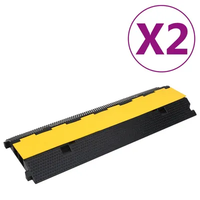 Gossi rampe de protectie cabluri, 2 canale, 2 buc., 100 cm, cauciuc