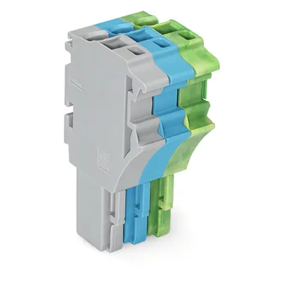 1-conductor female plug; 2.5 mm²; 3-pole; 2,50 mm²; gray, blue, green-yellow