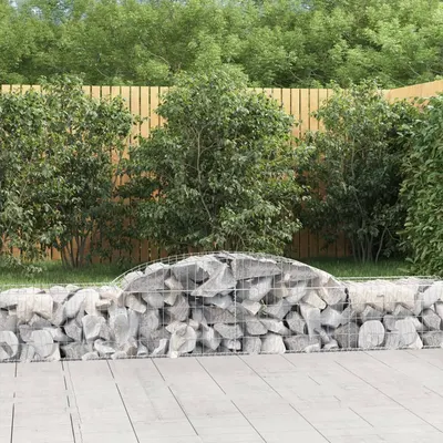 vidaXL Coșuri gabion arcuite 4 buc., 300x50x40/60 cm, fier galvanizat