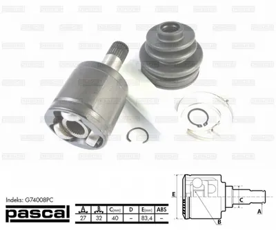 Cap planetara dreapta spre cutia de viteze (27z 32z 40mm) HONDA ACCORD IV, ACCORD V, PRELUDE III 2.0 2.2 2.3 intre 1987-1998